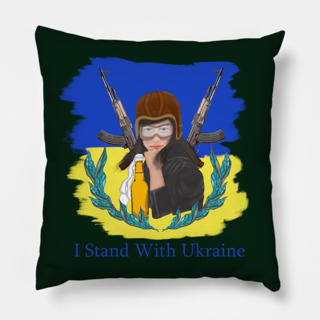 I Stand With Ukraine Pillow by KateQR