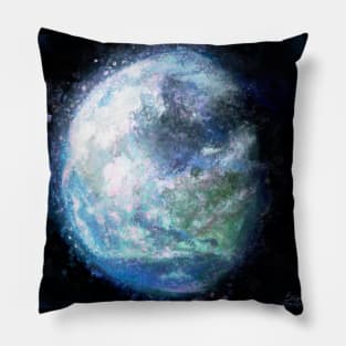 Painted Earth Expressionist Painting Pillow