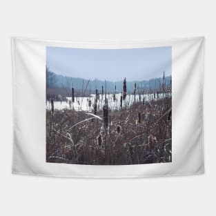 Cattails by the River Tapestry