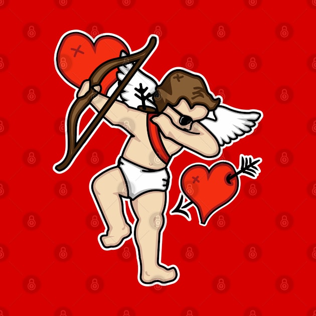 Dabbing Cupid Funny Valentines Day Gift Idea by ChattanoogaTshirt