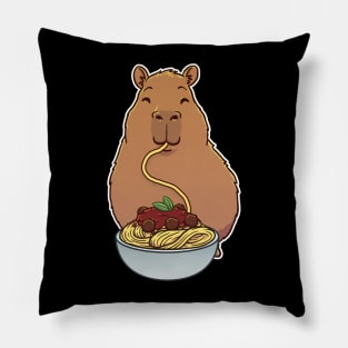 Capybara Spaghetti Meat Balls Pillow