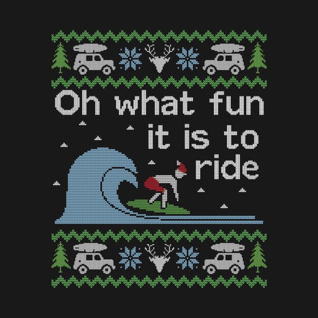 Ugly Christmas Sweater Fun to Ride Wave Surfing by HolidayoftheWeek