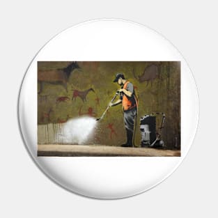 Banksy Graffiti Removal Art Pin