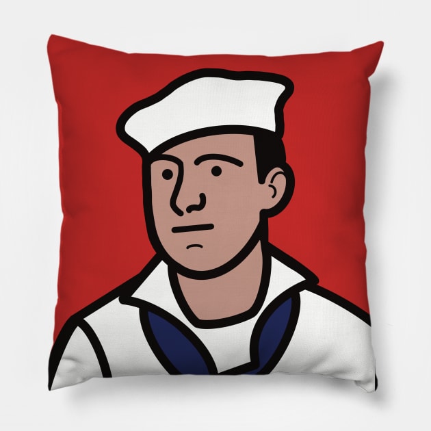 Sailor Joe in White Uniform Pillow by FlippinTurtles