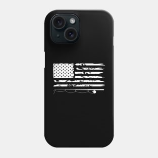 America flag and fishing rod Phone Case