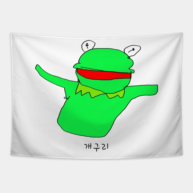 kermit frog korean Tapestry by whyamisotired