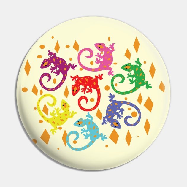 Colorful Lizards Pin by SakuraDragon