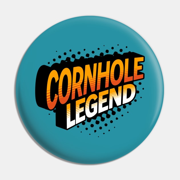 Cornhole Legend Retro Hero Pin by TGKelly