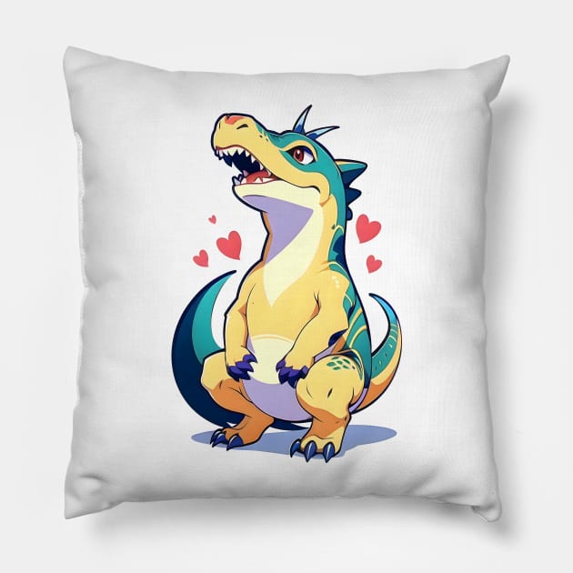 Fun Cartoon Dino 07 Pillow by CGI Studios