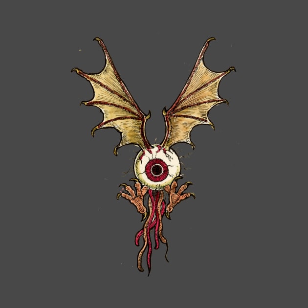 FLYING EYEBALL WITH CLAWS by Armadillo Hat