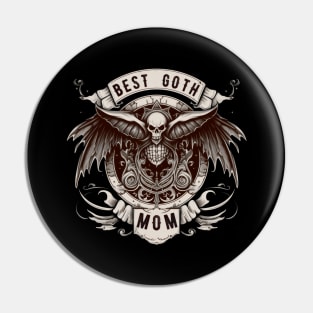 Best goth mum shirt, Mothers day gift for spooky mums, Skull with wings Pin