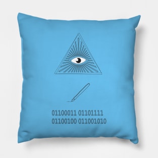 Eye write code computer programmer hipster geek Pillow