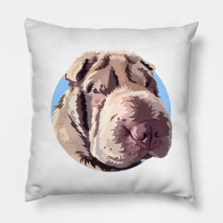 Sweet Shar Pei Gemma Stylized Art Portrait Pillow