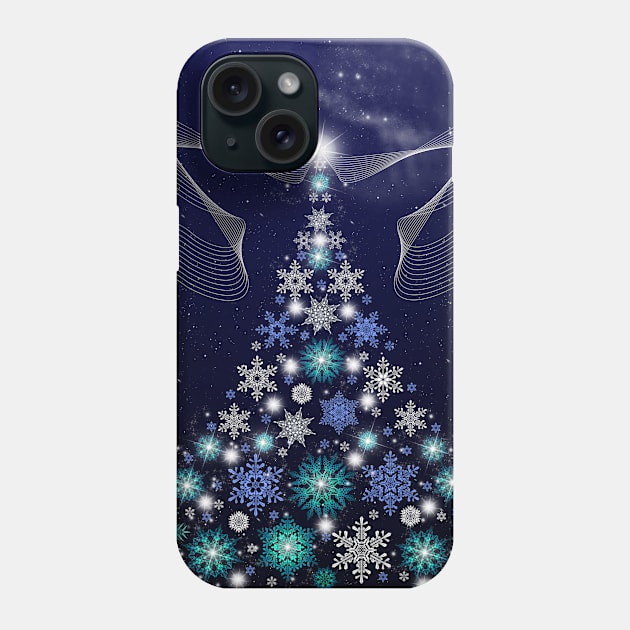 Christmas Tree and Space Phone Case by Looly Elzayat