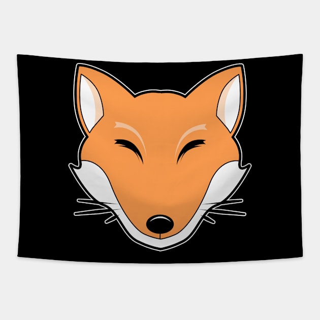 Fox Head Tapestry by Imutobi