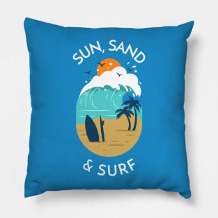 Sun, Sand & Serf Beach Pillow