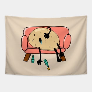 Funny Couch Potato Cartoon Tapestry