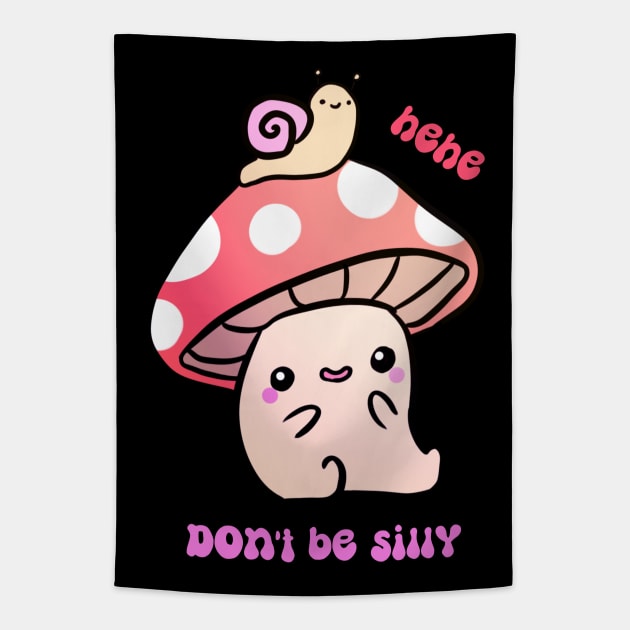 A cute mushroom and snail friends hehe don't be silly Tapestry by Yarafantasyart