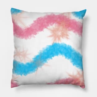 Blue pink watercolor abstract texture Pillow