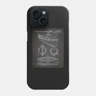 Canoe Patent - Kayak Art - Black Chalkboard Phone Case