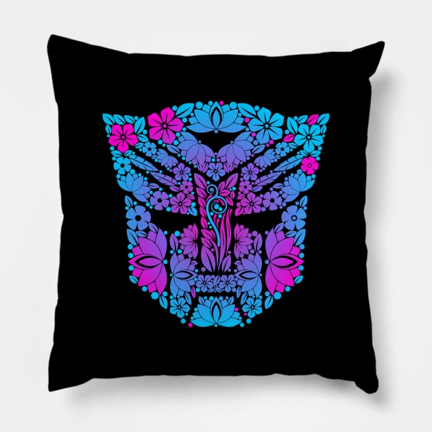 Dia De Los Muertos Autobot Pillow by DrPeper