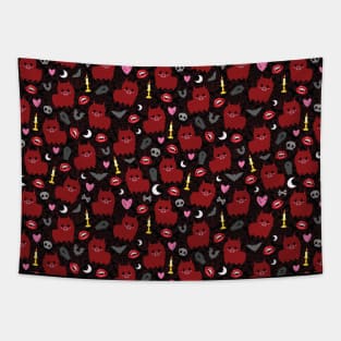 Red Vampire Llama Tapestry