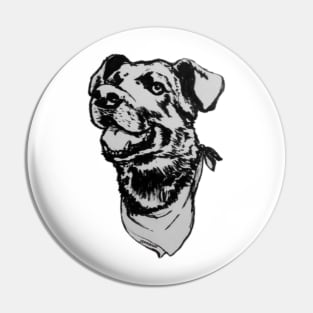 Negro Matapacos, the riot dog (black and white) Pin