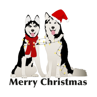 Huskies Merry Christmas T-Shirt