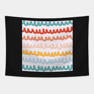 colorful groovy boho aesthetic striped pattern Tapestry