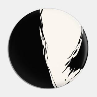 Abstract Black and white Brushstroke Pin