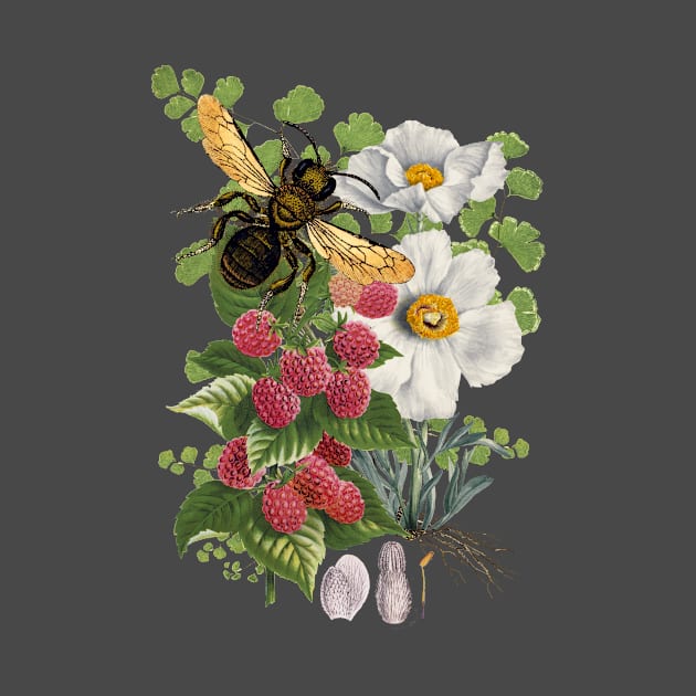 Botanical Bee Beautiful Modern Nature Study by LittleBean