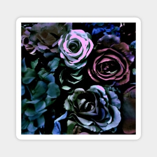 DARK FLORAL ROSES HYDRANGEAS POSTER PRINT Magnet