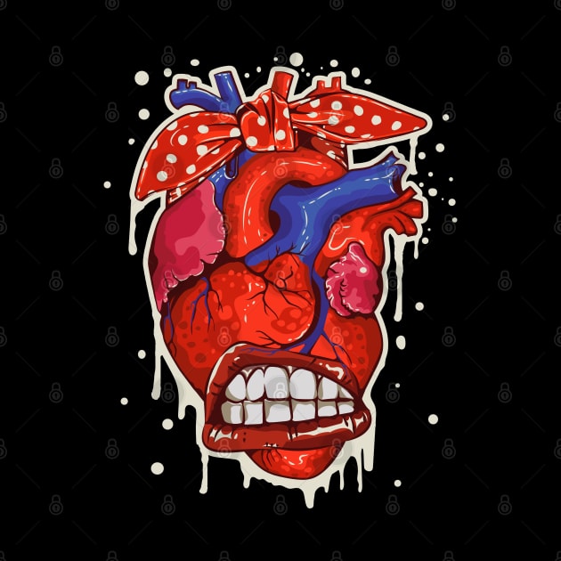 Classic Heart Ribbon Messy Bun Valentine's Day by PunnyPoyoShop