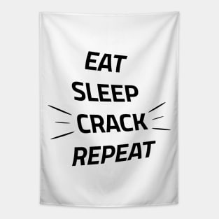 Eat Sleep Crack Repeat - Funny Gift For Chiropractor Tapestry