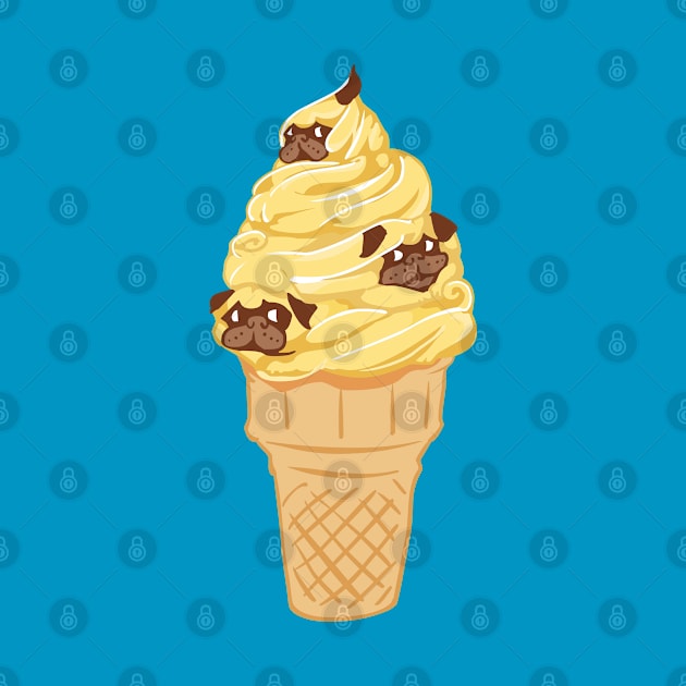 Ice Cream Cone Pugs by huebucket