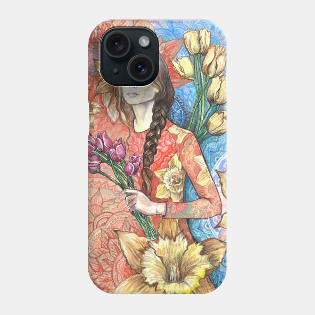 Tulips and Daffodils Phone Case by FanitsaArt