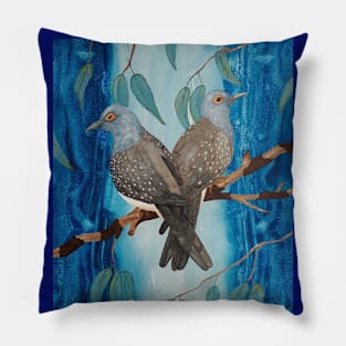 Australian Diamond Doves - birds Pillow