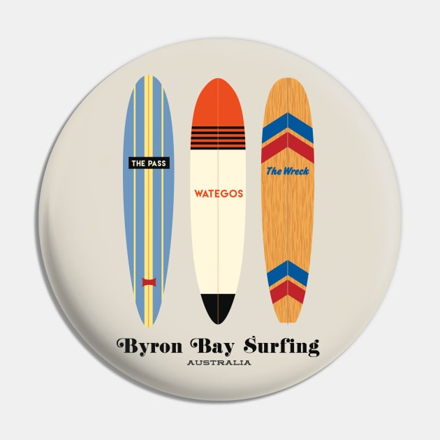 Byron Bay Surfing Australia Pin by RussellTateDotCom