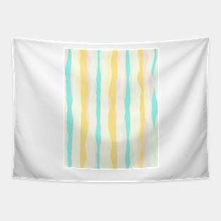 Wavy stripes in delicate colors, decorative vertical bands in joyful palette Tapestry