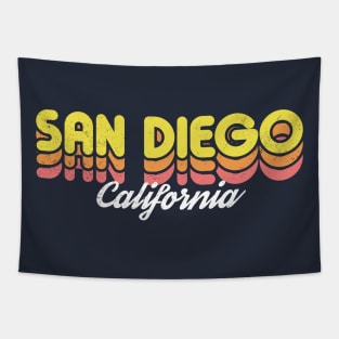 Retro San Diego California Tapestry