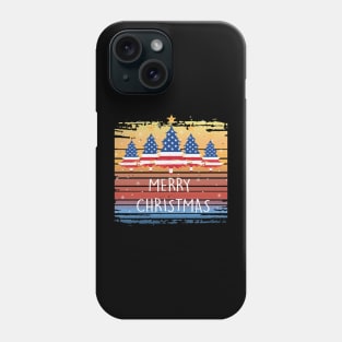 American Flag Christmas Lights Xmas Snowflakes Phone Case