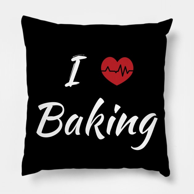 I Love Baking Cute Red Heart Pillow by SAM DLS