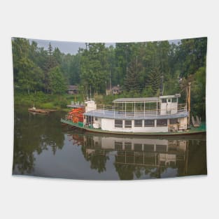 USA. Alaska. River. Old Retired Boat. Tapestry