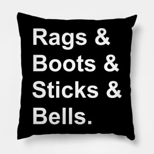 Border morris - rags & boots & sticks & bells. Pillow