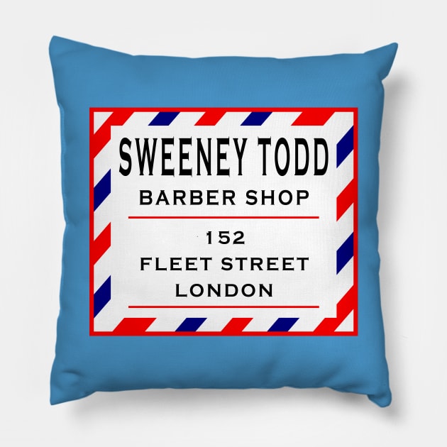 Sweeney Todd Barber Shop Pillow by Lyvershop