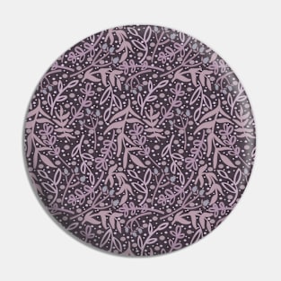 Botanicals and Dots - Hand Drawn Design -Purple, Mauve, Slate Grey Pin