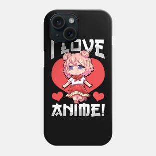 Adorable I Love Anime Girl Japanese Kawaii Phone Case