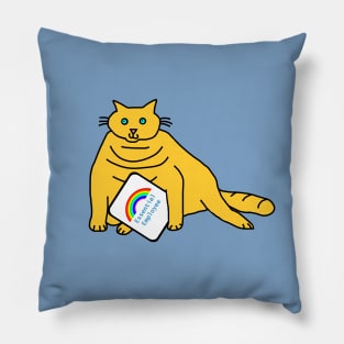 Cuddly Cat Essential Employee Rainbow Pillow