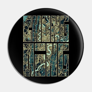 Chongqing, China City Map Typography - Summer Pin