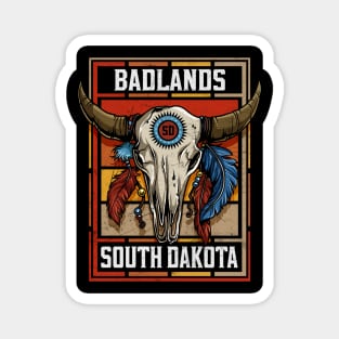 Badlands South Dakota Native American Bison Skull Magnet